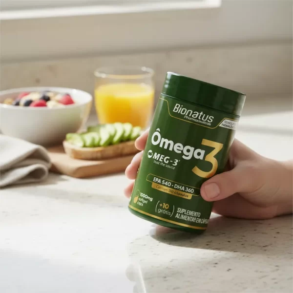 Suplemento Omega 3 em cápsulas para saúde e bem-estar